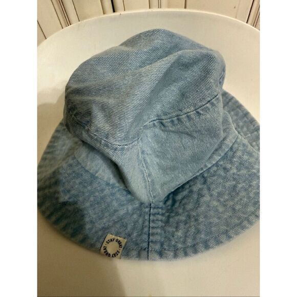 Zara Women's Stay Great Denim Bucket Hat Light Washed Blue OS - Picture 2 of 9